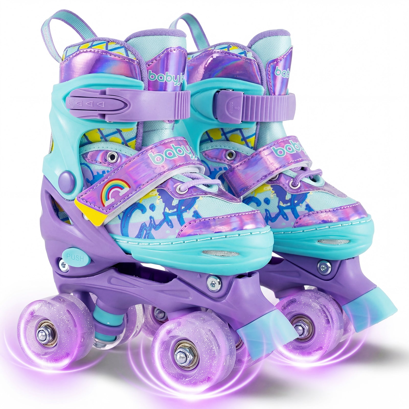 Kids Adjustable Roller Skates, Light-Up Wheels, Size S, Purple Toy Sports at Gallery Canada