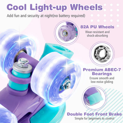 Kids Adjustable Roller Skates, Light-Up Wheels, Size S, Purple Toy Sports at Gallery Canada