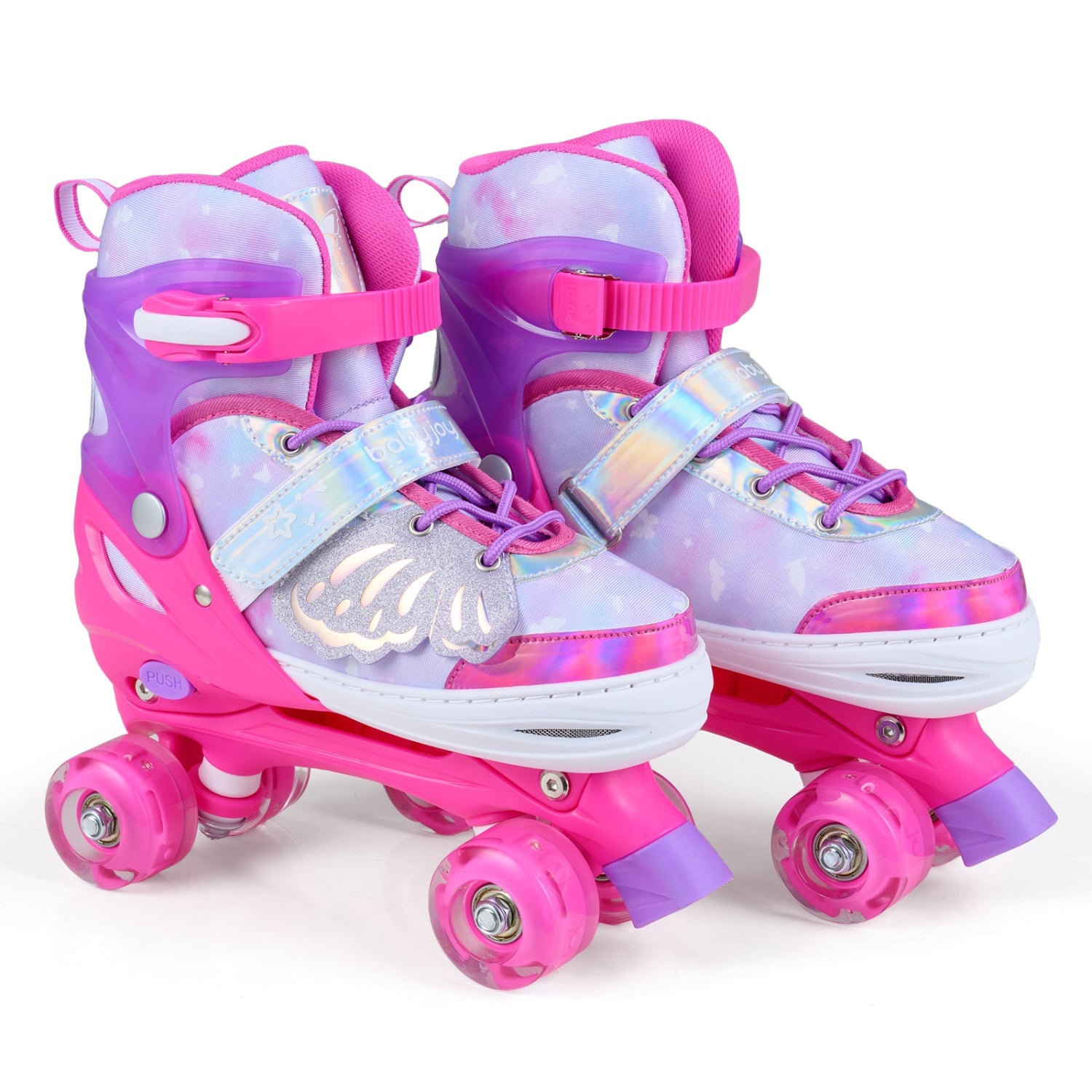 Adjustable Kids Roller Skates, Ages 9-14, Light-Up Wheels, Pink Toy Sports Pink at Gallery Canada