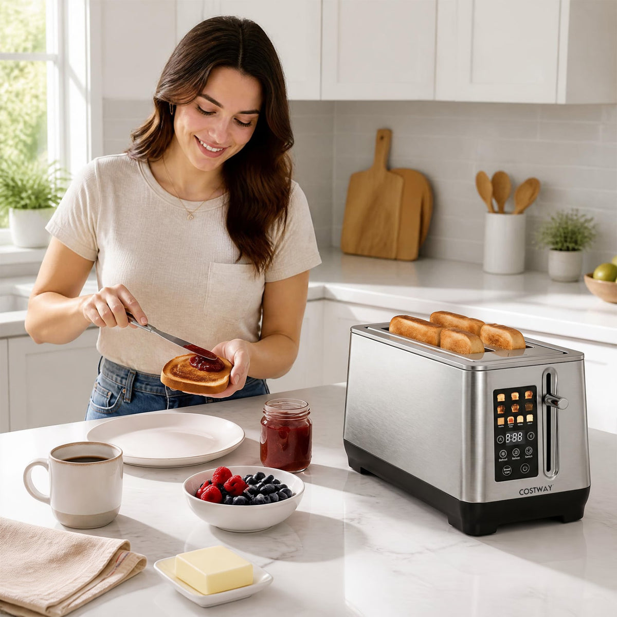 4 Slice Toaster, 6 Browning Levels, 4 Bread Types, Silver Small Appliances at Gallery Canada