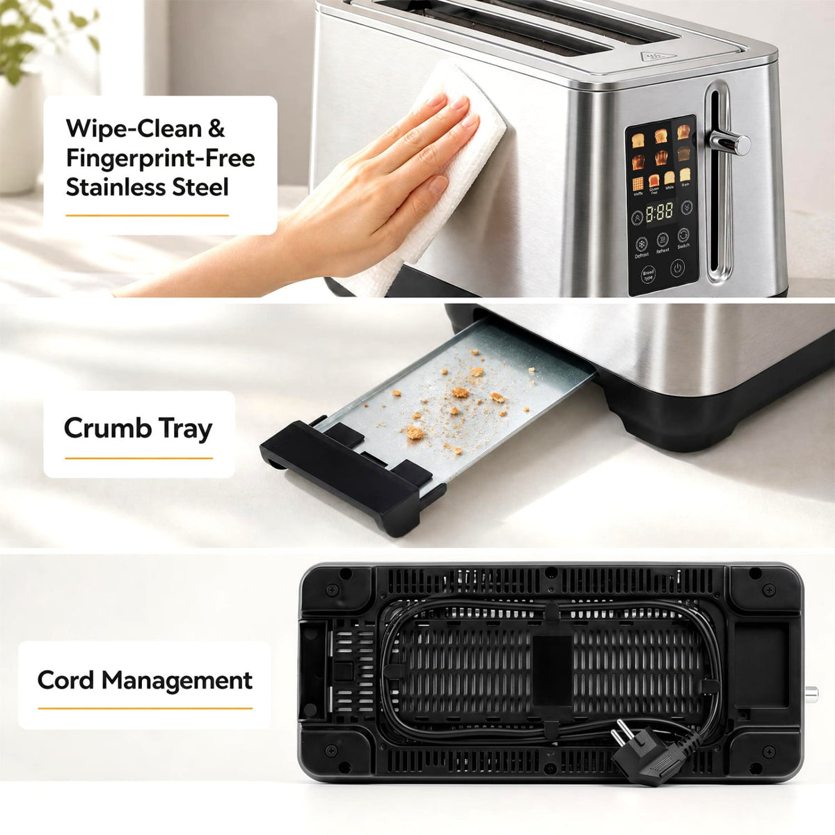 4 Slice Toaster, 6 Browning Levels, 4 Bread Types, Silver Small Appliances at Gallery Canada