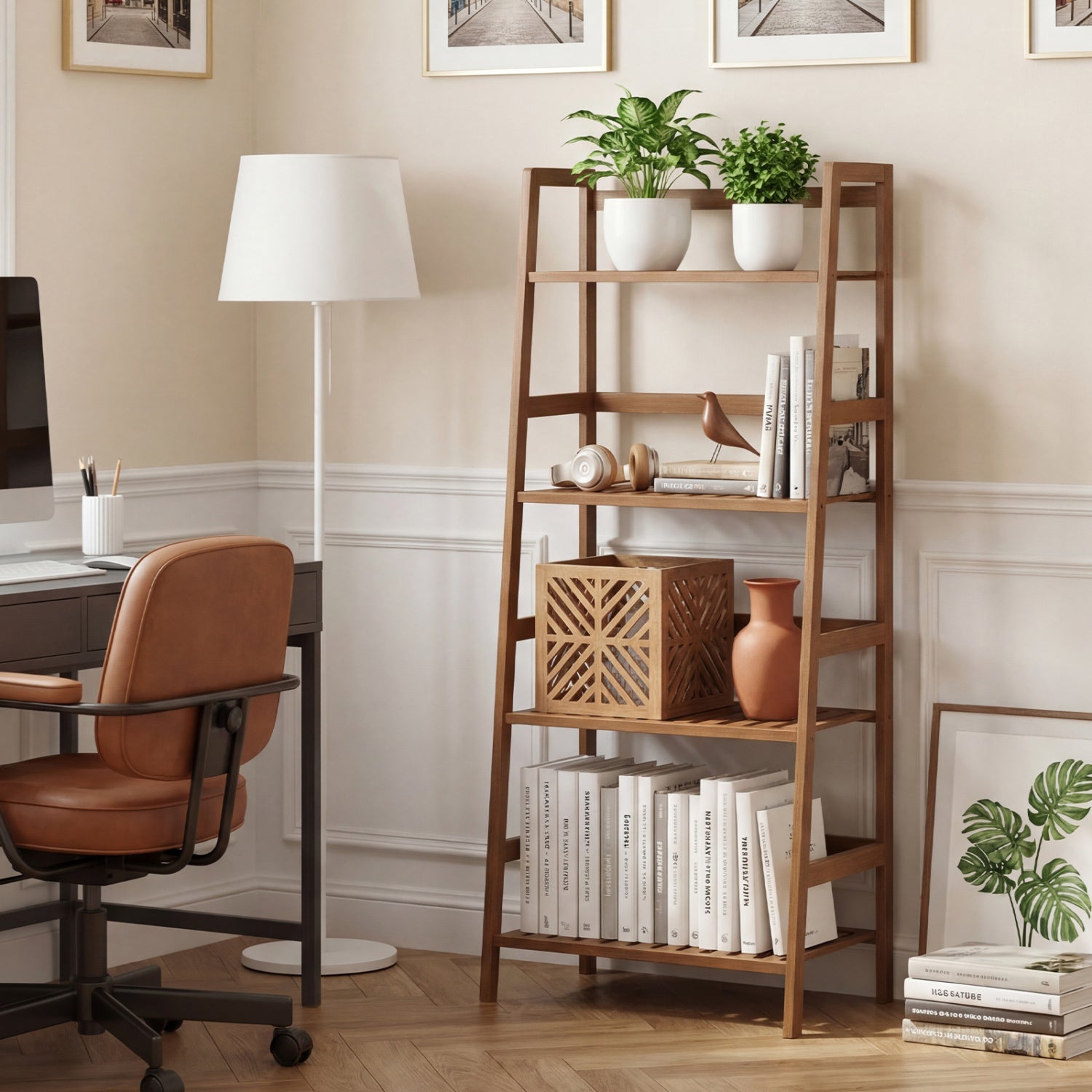 4-Tier Bamboo Plant Rack With Guardrails, Walnut Plant Stands at Gallery Canada