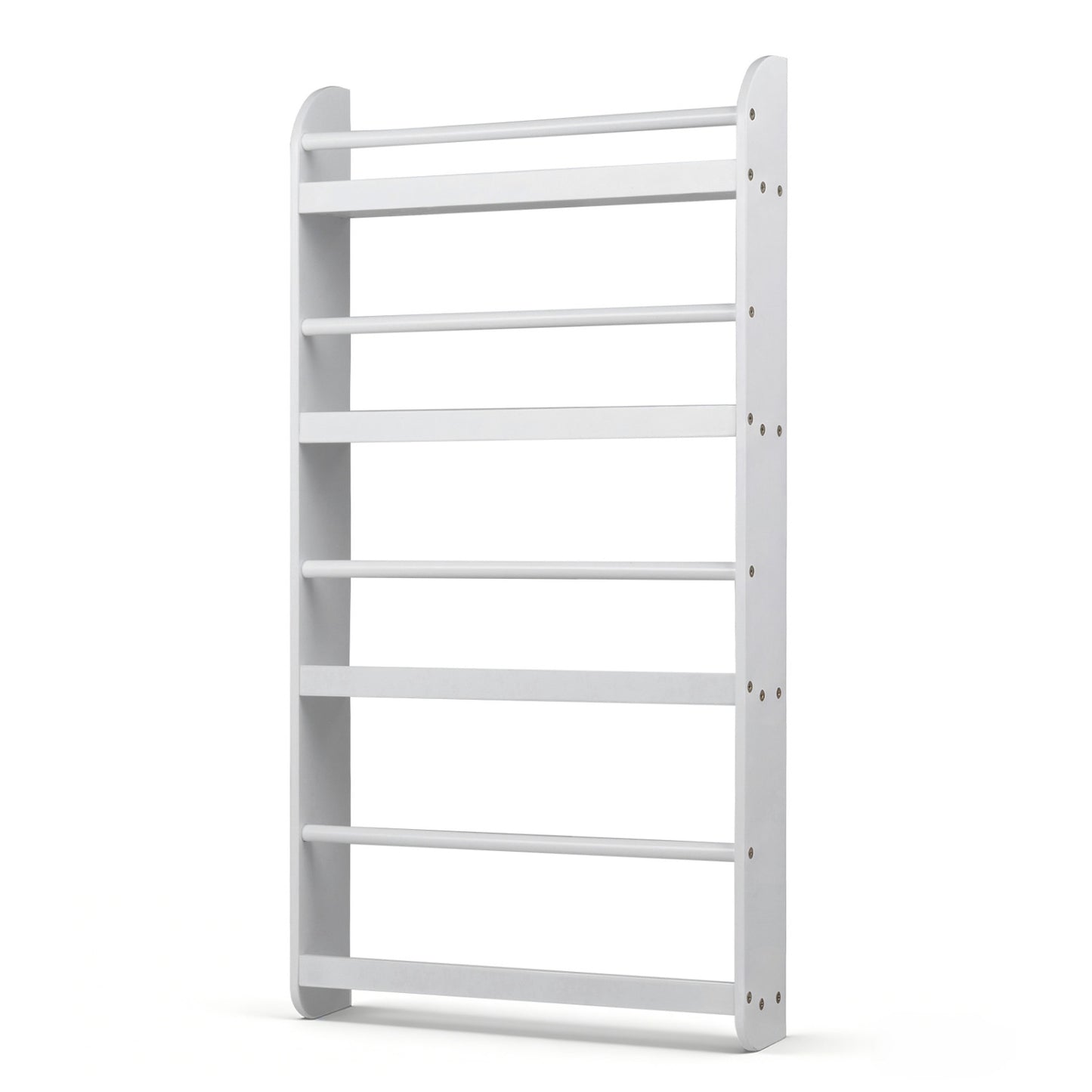 4-Tier Bookshelf Organizer for Toys and Books with Basswood Crossbar, White Bookcases White at Gallery Canada