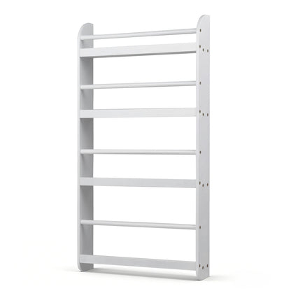 4-Tier Bookshelf Organizer for Toys and Books with Basswood Crossbar, White Bookcases White at Gallery Canada