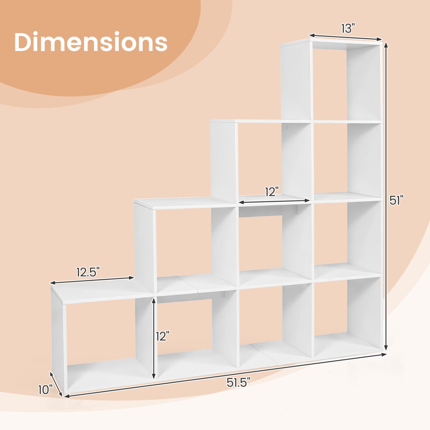 4-Tier Bookshelf With 2 Anti-Tipping Kits, White Bookcases at Gallery Canada
