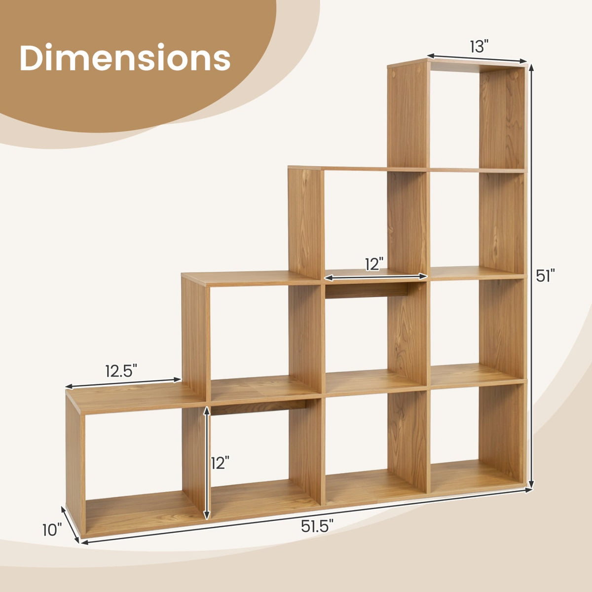 4-Tier Bookshelf, with Anti-Tipping Kits, Natural Bookcases at Gallery Canada