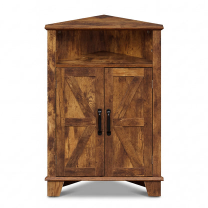 4-Tier Corner Cabinet, Rustic Brown Cabinets & Chests Rustic Brown at Gallery Canada
