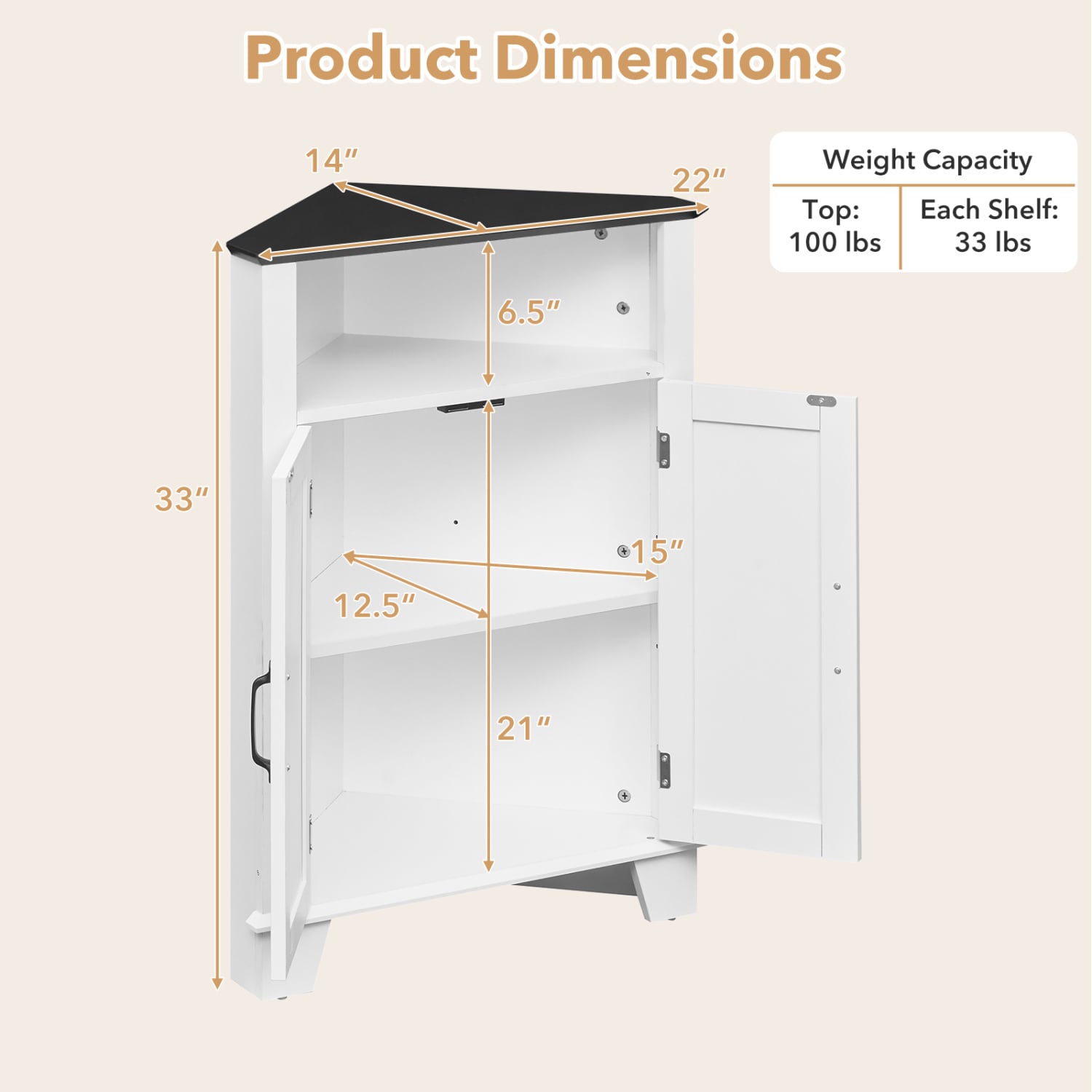 4-Tier Corner Storage Cabinet, Open Shelf, White Cabinets & Chests at Gallery Canada