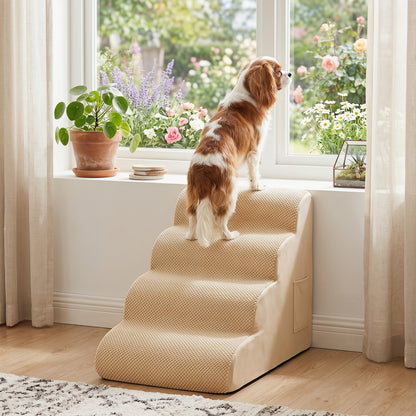4-Tier Foam Dog Steps With Washable Cover, Beige Dog Supplies at Gallery Canada