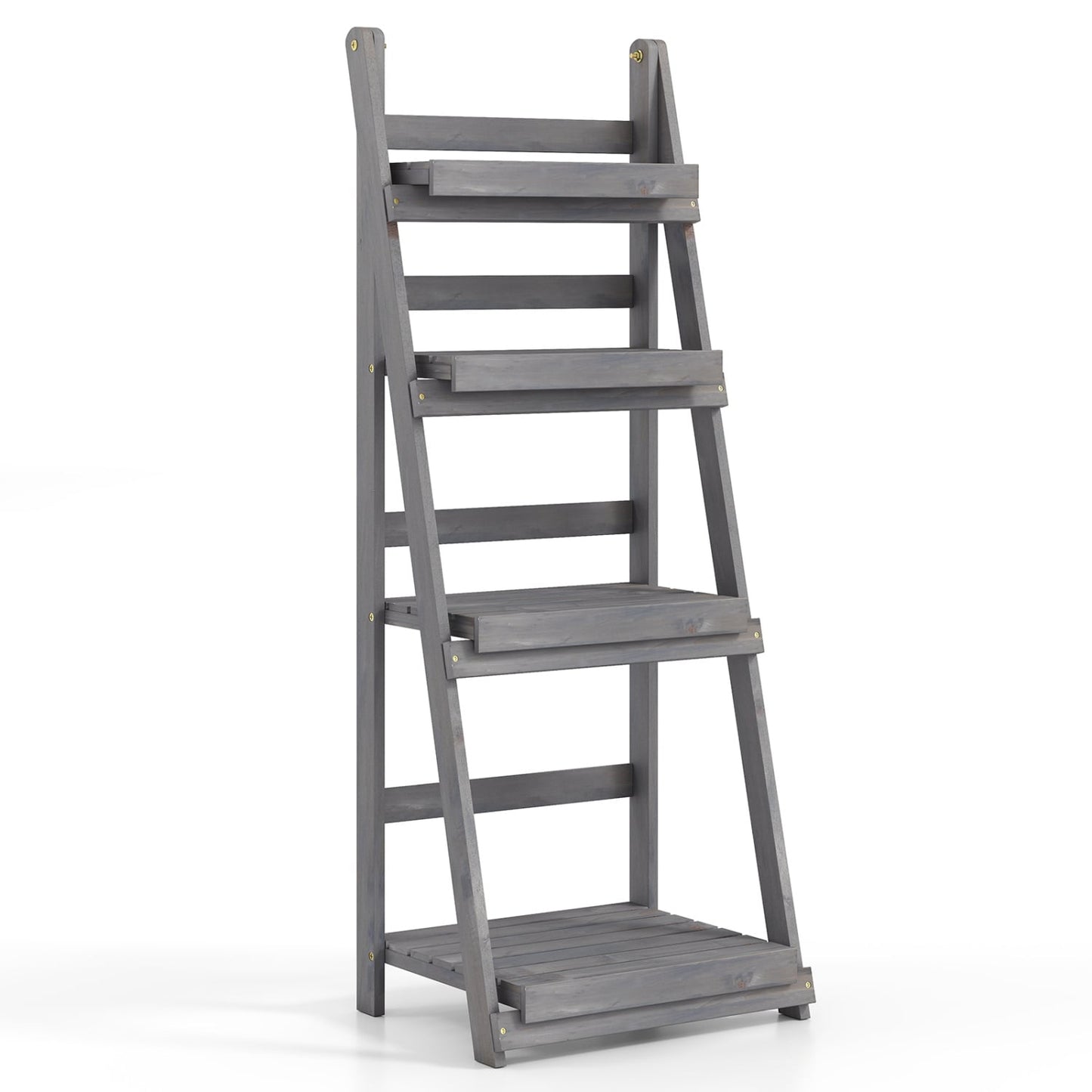 Foldable 4-Tier Plant Stand, Garden Rack, Gray