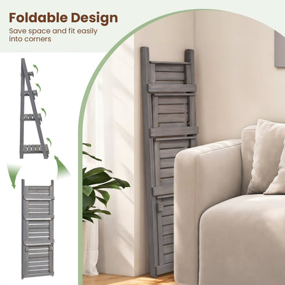 Foldable 4-Tier Plant Stand, Garden Rack, Gray
