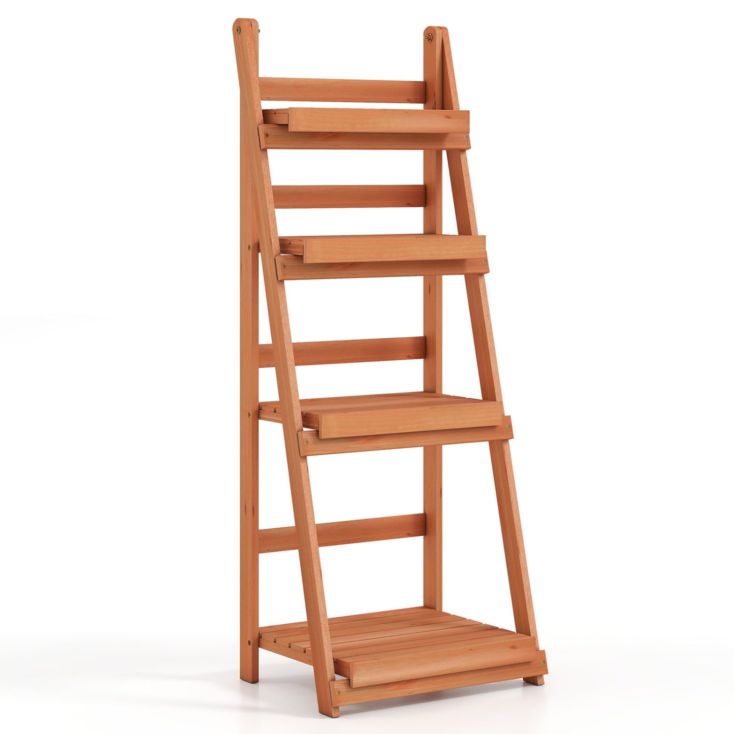 4-Tier Foldable Plant Stand, Orange