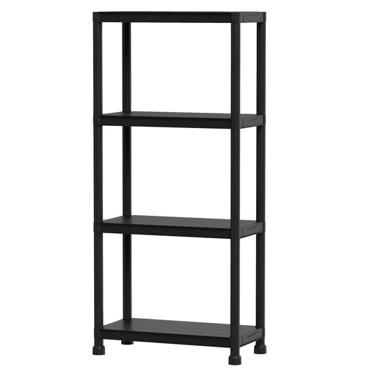 4-Tier Heavy-Duty Plastic Storage Shelves, Black Garages Black at Gallery Canada