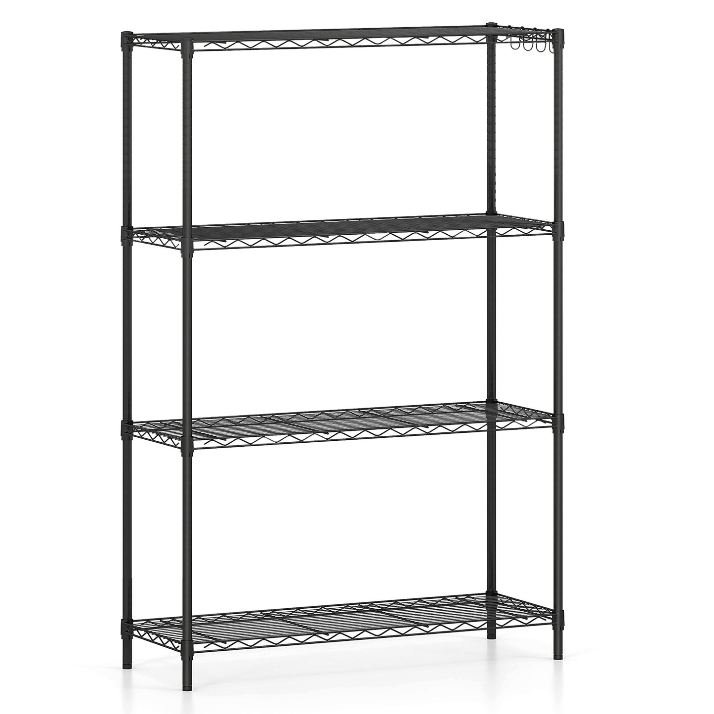 4-Tier Metal Storage Shelving Unit with V-Shaped Wire Rack and 1000 LBS Capacity-DK, Black Garages Black at Gallery Canada