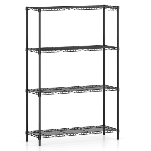 4-Tier Metal Storage Shelving Unit with V-Shaped Wire Rack and 1000 LBS Capacity-DK, Black