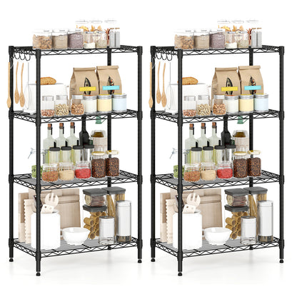 4-Tier Metal Storage Shelving Unit Set of 2, Black Garages Black at Gallery Canada