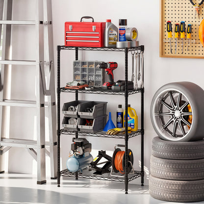4-Tier Metal Storage Shelving Unit Set of 2, Black Garages at Gallery Canada