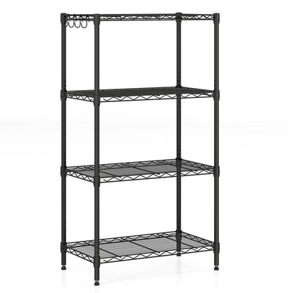 4-Tier Metal Storage Shelving Unit with V-Shaped Wire Rack and 600 LBS Capacity-DK, Black Garages at Gallery Canada