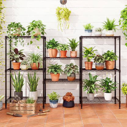 4-Tier Metal Storage Shelving Unit with V-Shaped Wire Rack and 600 LBS Capacity-DK, Black Garages at Gallery Canada