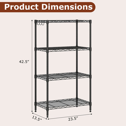 4-Tier Metal Storage Shelving Unit with V-Shaped Wire Rack and 600 LBS Capacity-DK, Black Garages at Gallery Canada