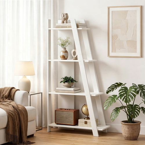 4-Tier Modern Bookshelf Wooden Vertical Display