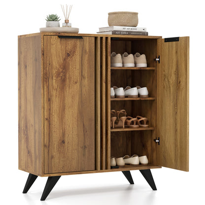 4-Tier Hidden Shoe Cabinet, 2 Doors, Natural Shoe Racks & Storage Benches at Gallery Canada