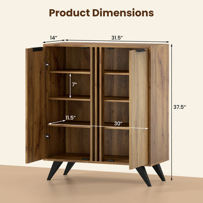 4-Tier Hidden Shoe Cabinet, 2 Doors, Natural Shoe Racks & Storage Benches at Gallery Canada