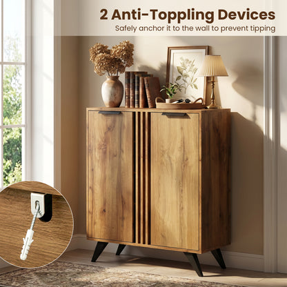 4-Tier Hidden Shoe Cabinet, 2 Doors, Natural Shoe Racks & Storage Benches at Gallery Canada