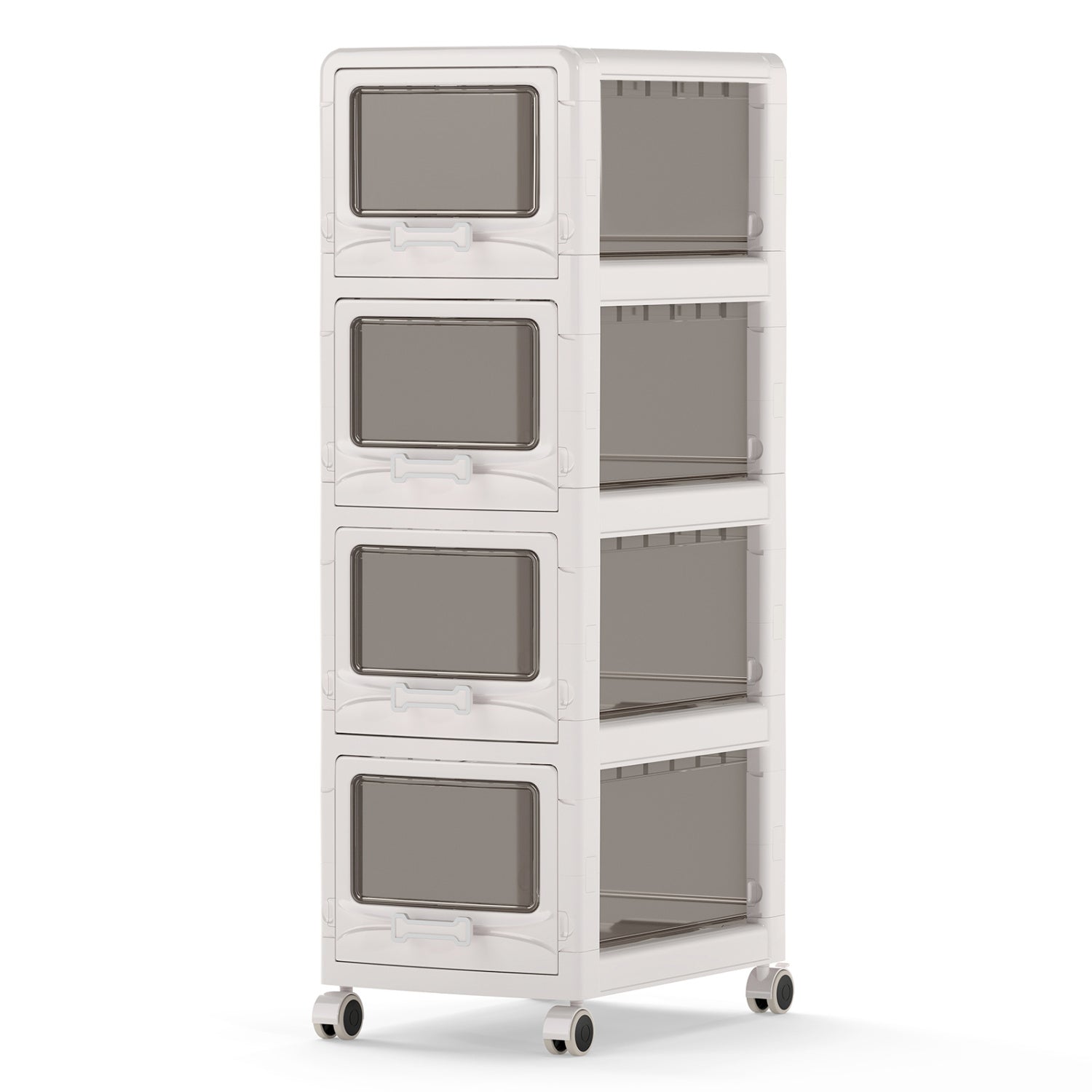 4-Tier Plastic Drawer Storage Organizer, Rolling Cart, Lockable Wheels File Cabinets at Gallery Canada