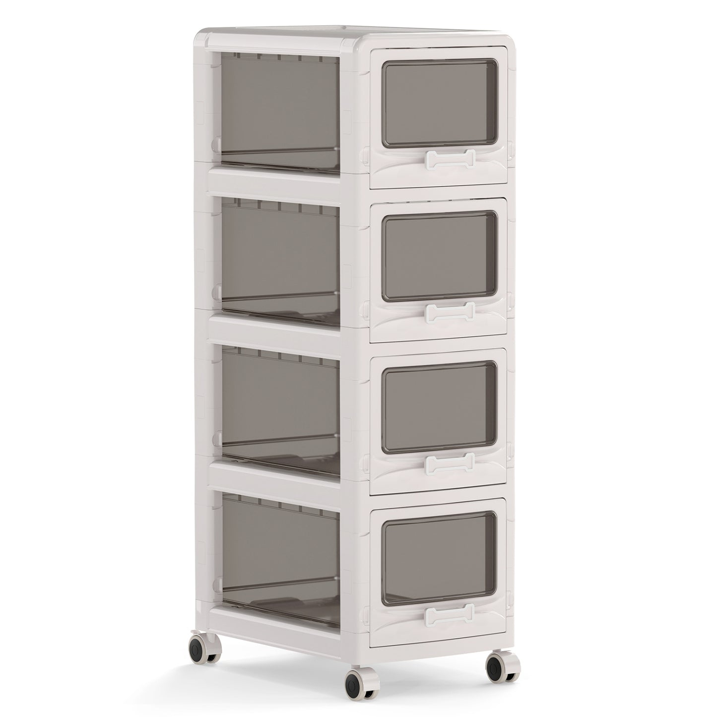 4-Tier Plastic Drawer Storage Organizer, Rolling Cart, Lockable Wheels File Cabinets at Gallery Canada