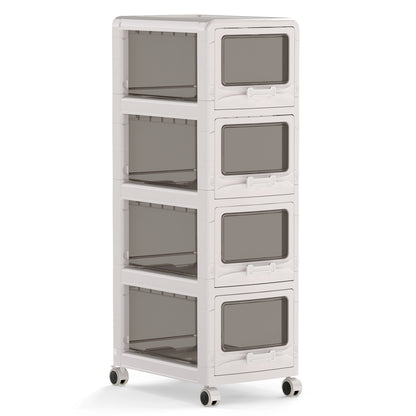 4-Tier Plastic Drawer Storage Organizer, Rolling Cart, Lockable Wheels File Cabinets at Gallery Canada