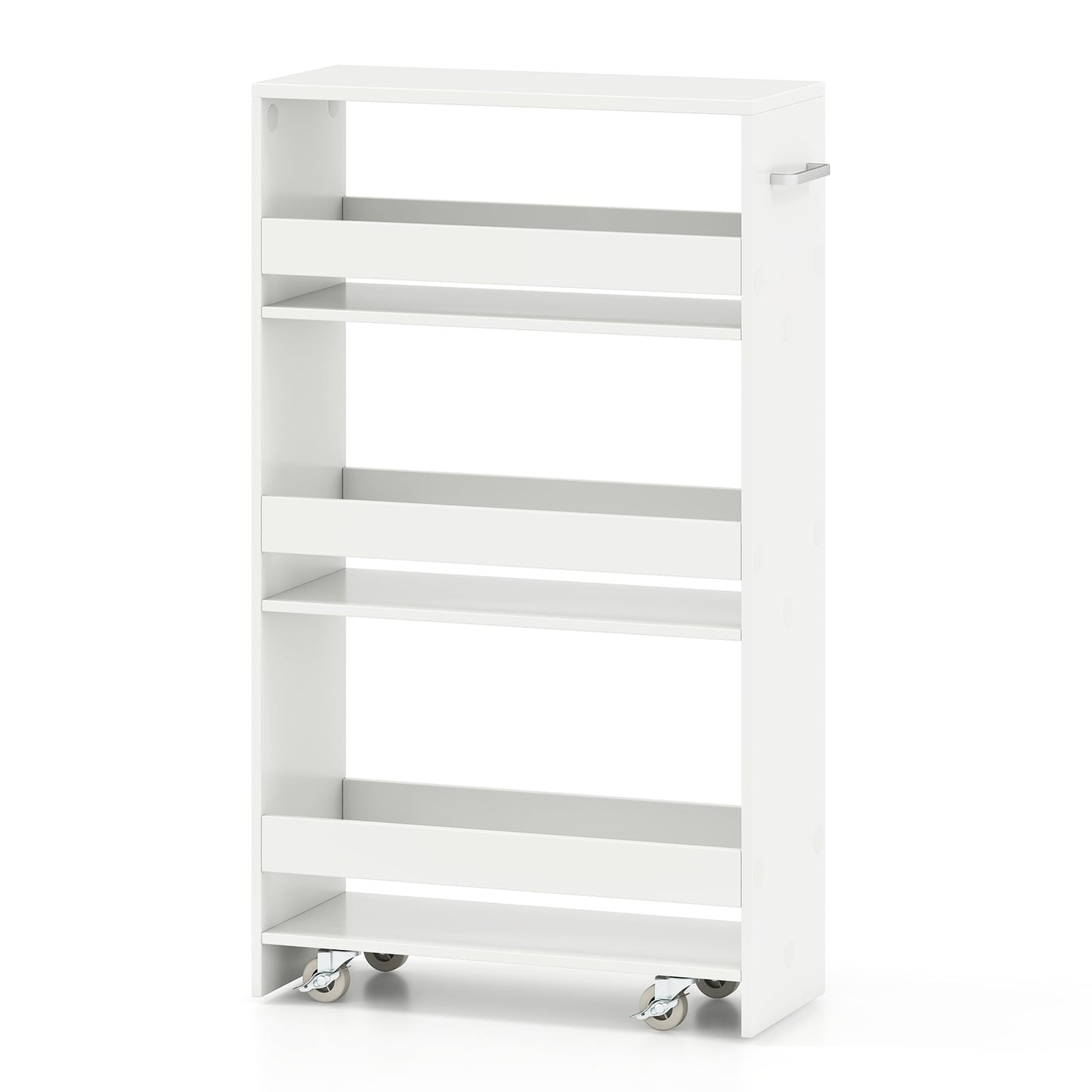 4-Tier Rolling Storage Cart, Slim Kitchen Cart On Wheels, White Kitchen Islands & Carts at Gallery Canada