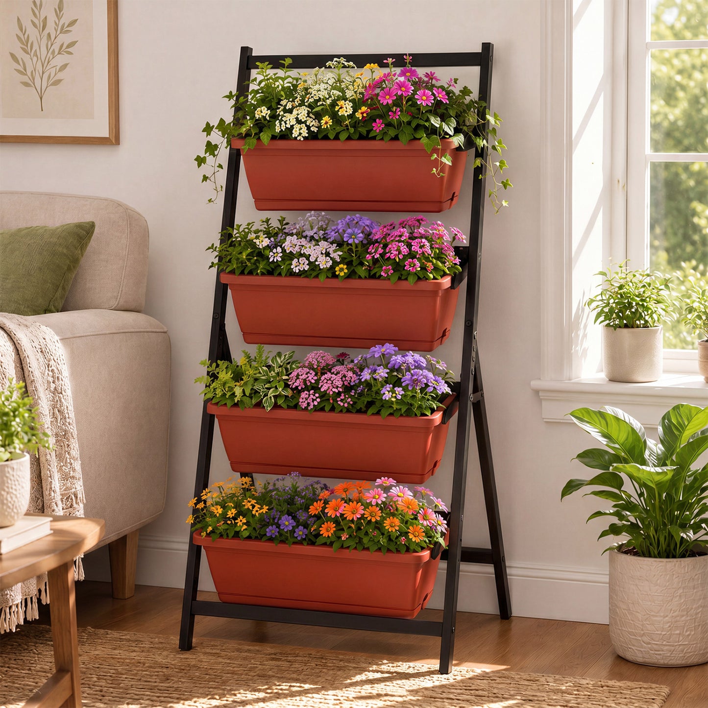 4-Tier Vertical Raised Garden Bed, Red Raised Garden Beds at Gallery Canada