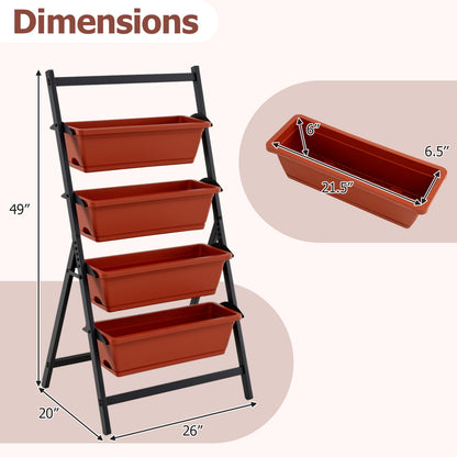 4-Tier Vertical Raised Garden Bed, Red Raised Garden Beds at Gallery Canada