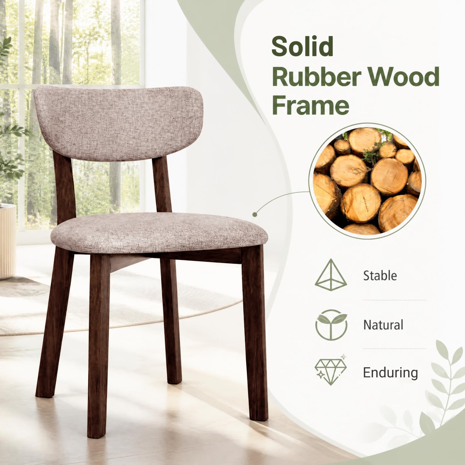 Upholstered Dining Chairs, Solid Wood Frame, Brown Dining Chairs at Gallery Canada