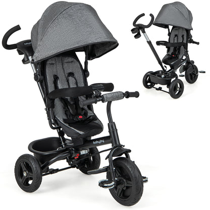 4-In-1 Baby Tricycle, Reversible Seat, 5-Point Harness, Gray Baby Strollers at Gallery Canada
