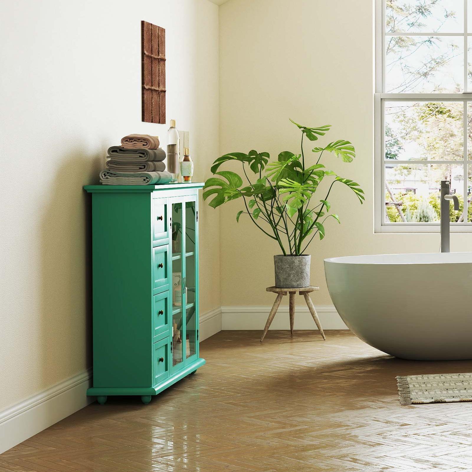 3-In-1 Bath Storage Combo, Tall Cabinet Shower Bench Buffet Sideboard Floor Cabinets at Gallery Canada