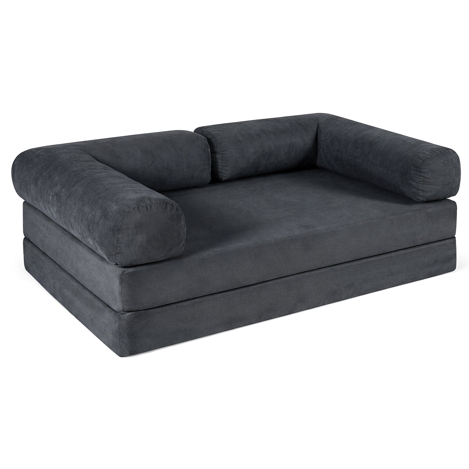 4-In-1 Convertible Folding Sofa Bed, Comfy Corduroy Cover, Gray Sofas & Loveseats Gray at Gallery Canada