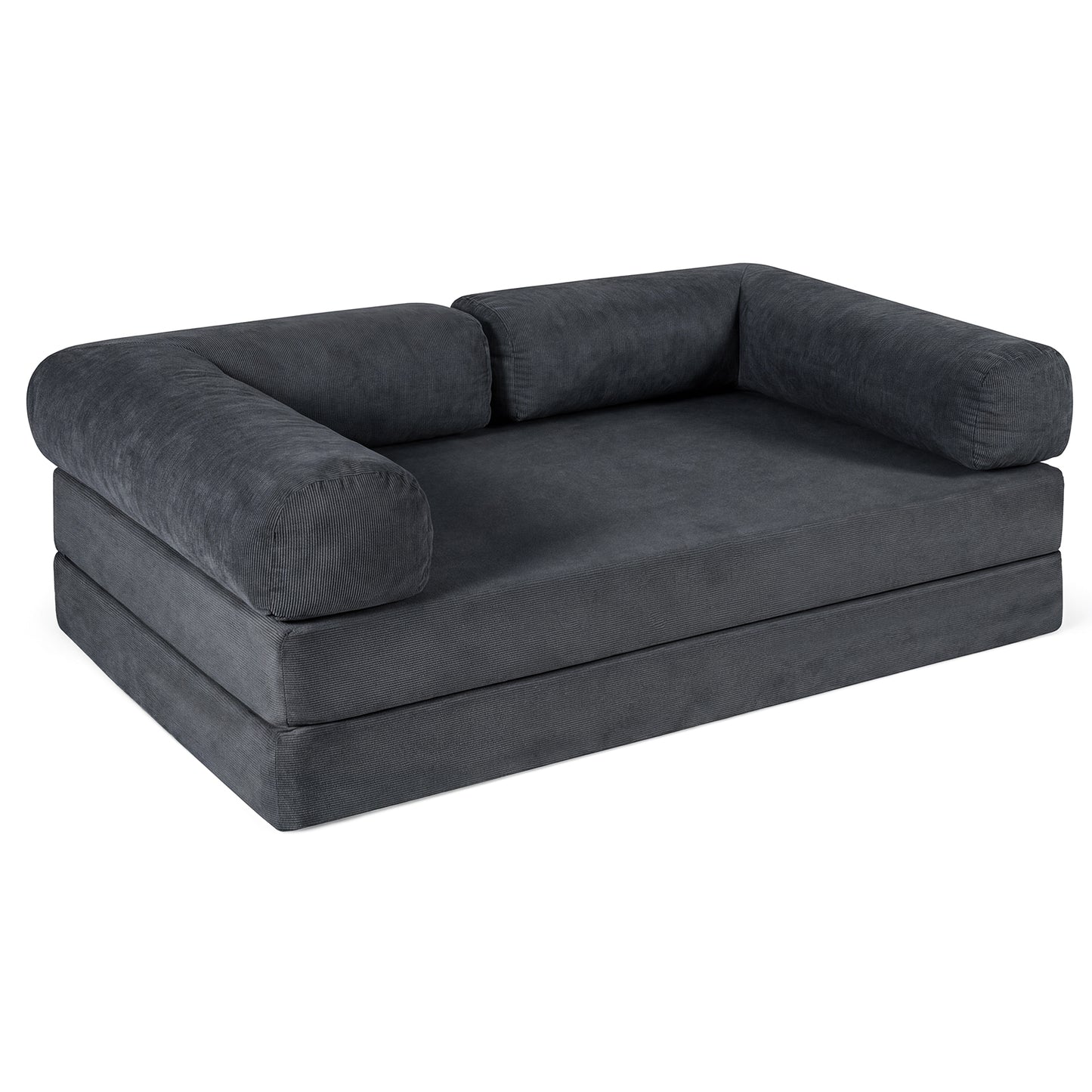 4-In-1 Convertible Folding Sofa Bed, Comfy Corduroy Cover, Gray Sofas & Loveseats Gray at Gallery Canada