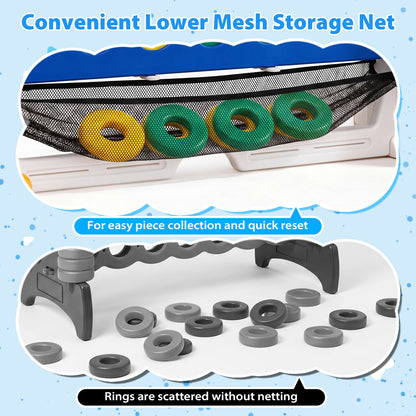 4-in-1 Adjustable Row Connect Game with Mesh Net and Carrying Bag, Blue Lawn Games at Gallery Canada