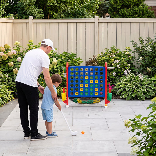 Height Adjustable Row Connect Game, Red Lawn Games Red at Gallery Canada