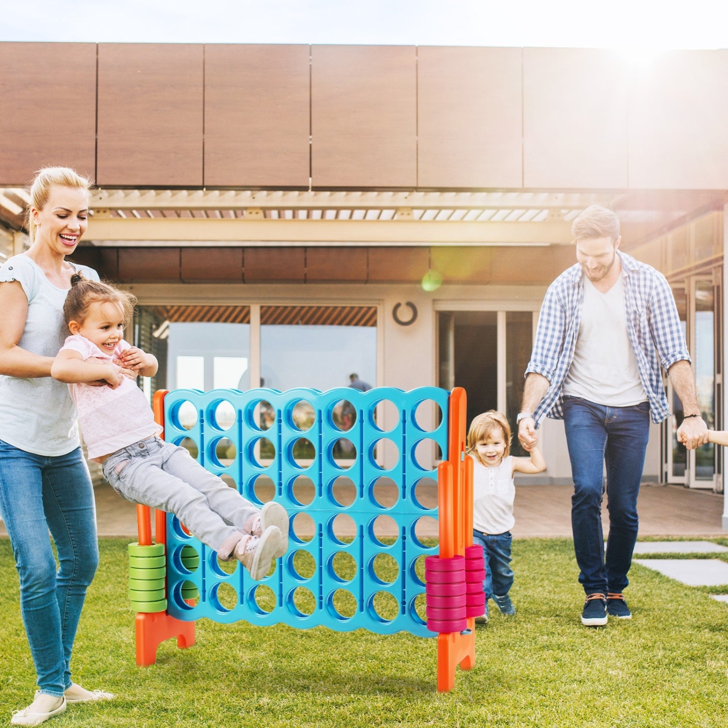 Giant Jumbo 4 In A Row Game Set, Light Blue Lawn Games at Gallery Canada