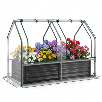 4 x 2 x 3 Feet Galvanized Raised Garden Bed, Greenhouse Cover, Black Raised Garden Beds Black at Gallery Canada