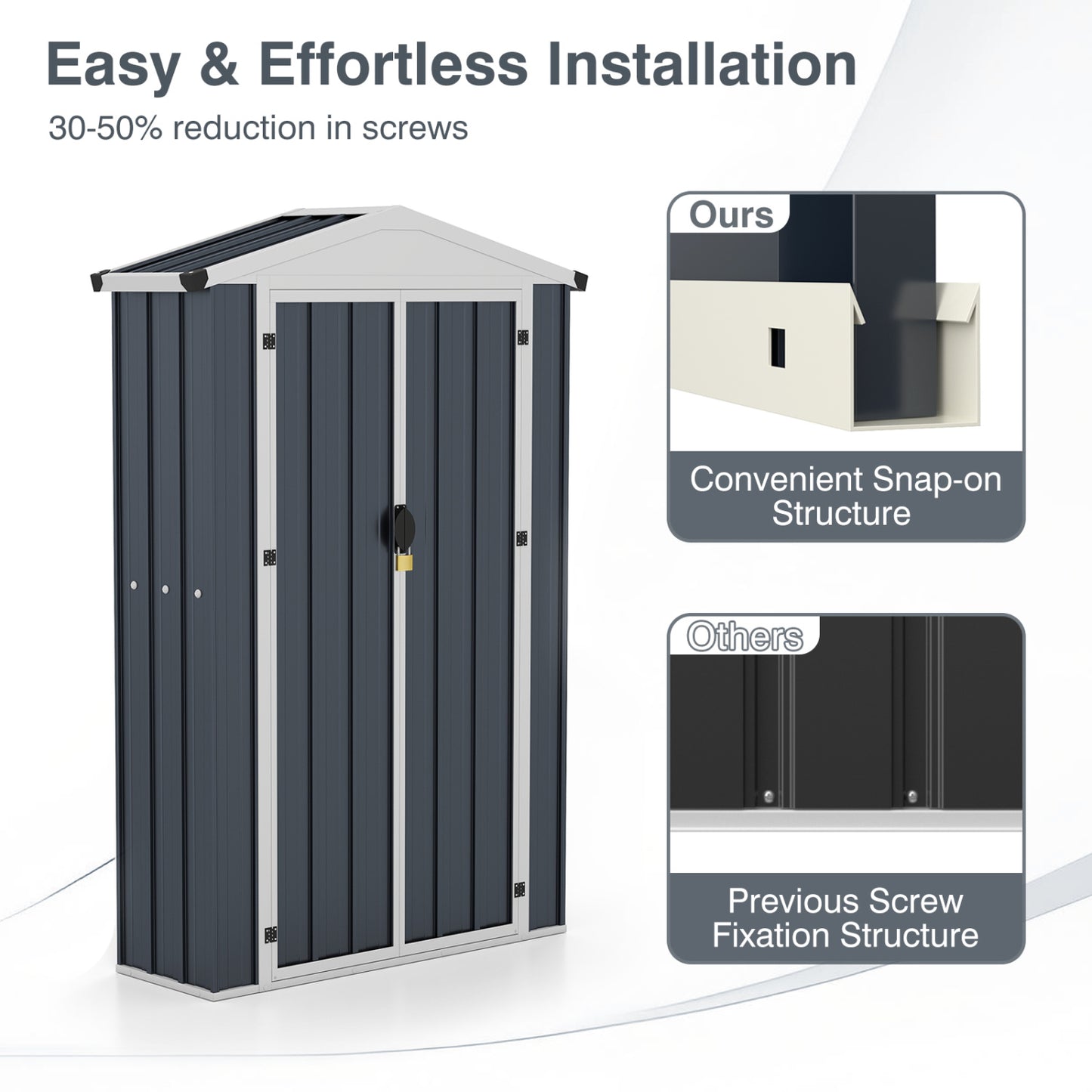 4 X 2 X 6 FT Outdoor Storage Shed, Sloping Roof, Lockable Door, Gray Sheds & Outdoor Storage at Gallery Canada