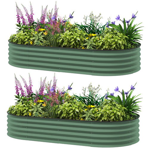 6' x 3' x 1' Galvanized Raised Garden Bed, Light Green
