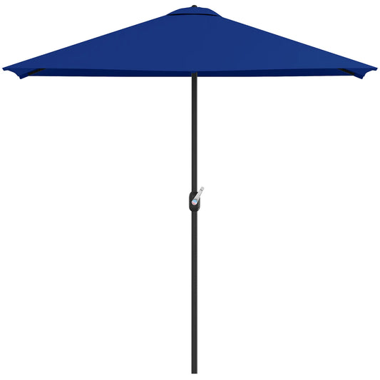 8ft Half Round Umbrella, Outdoor Balcony Parasol, Garden Sun Shade Half Round Umbrellas Dark Blue at Gallery Canada