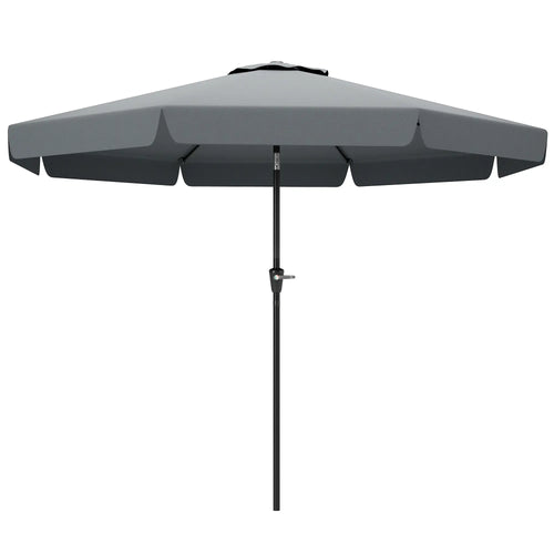 8.5 ft Round Patio Umbrella, Tilt and Crank, Dark Grey