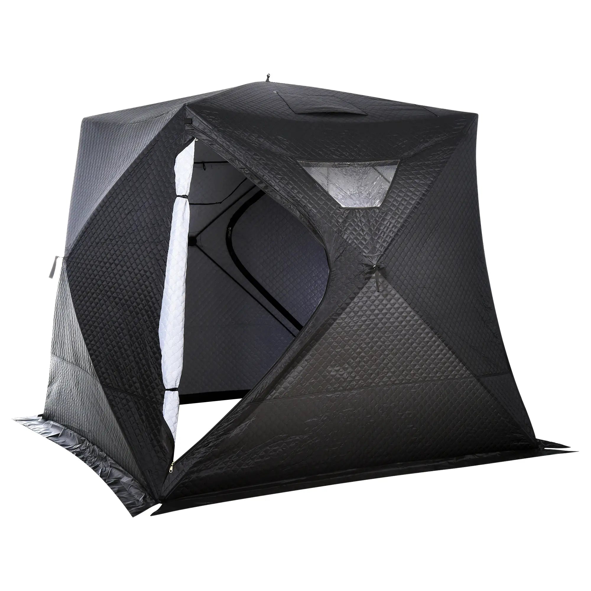 4-Person Insulated Ice Fishing Tent, Portable Shelter, Carry Bag, -22℉ Ice Fishing Tents Black at Gallery Canada