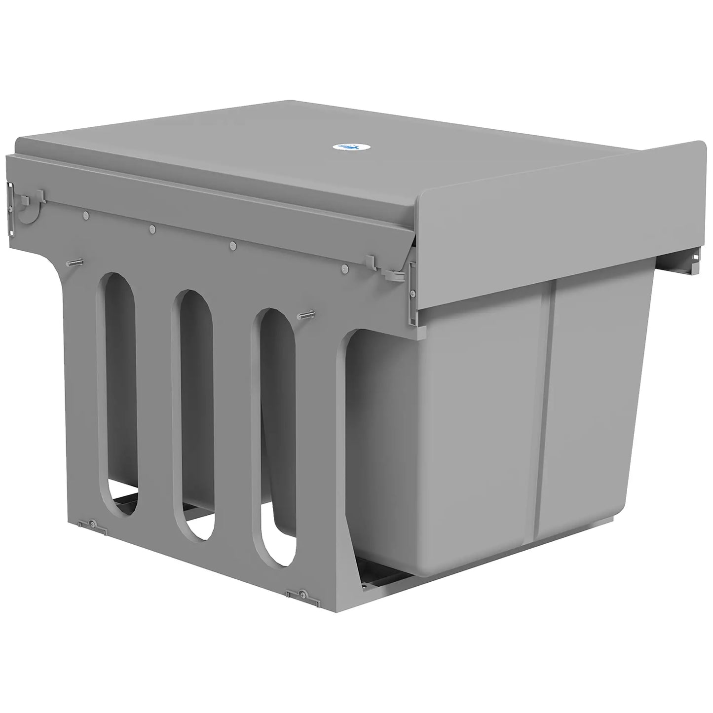 Pull Out Bin, Under Sink Garbage Can, 2 Compartments, 4 Gallon Each, Light Grey, Light Grey Household Supplies Light Grey at Gallery Canada