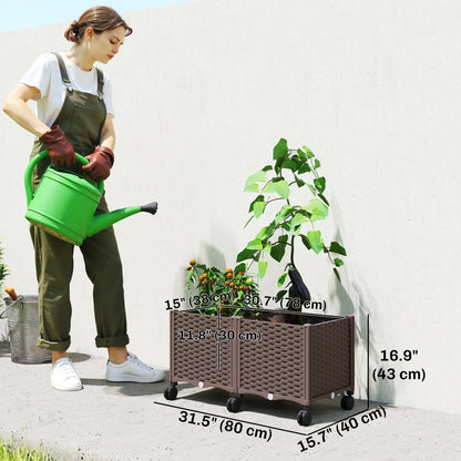 Plastic Raised Garden Bed, Self Watering Planter Box With Drainage Holes Raised Garden Beds at Gallery Canada